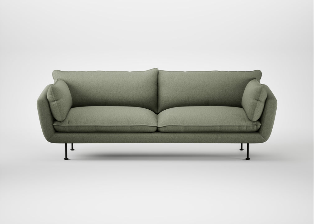 Allora 4 Seater Sofa Capelo Linen-Cotton Sage / Black