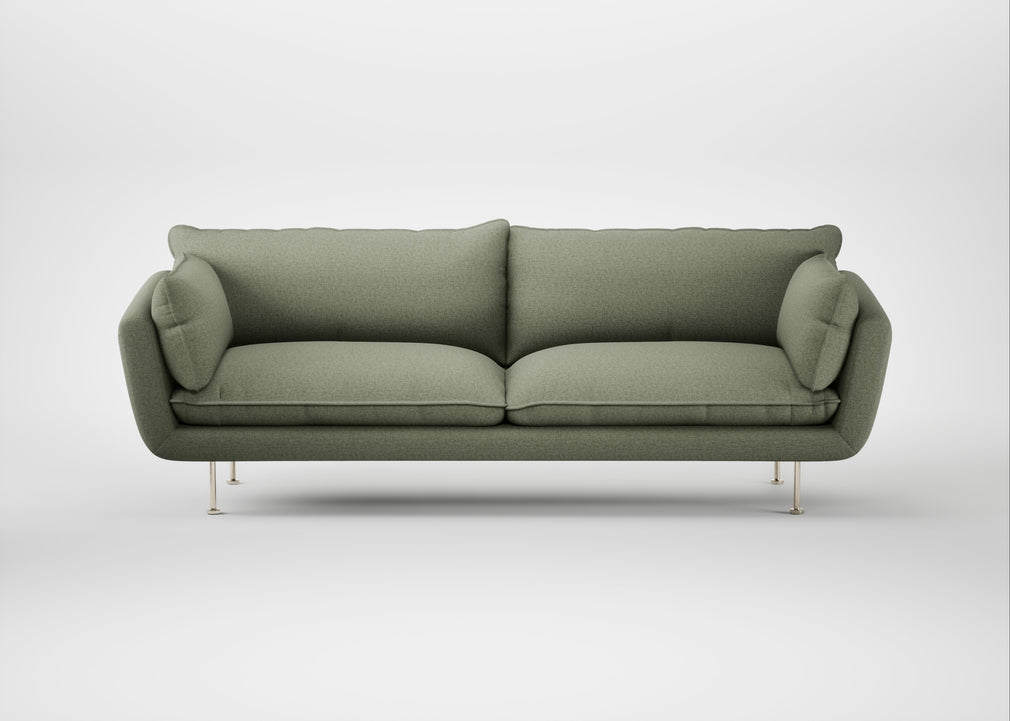 Allora 4 Seater Sofa Capelo Linen-Cotton Sage / Stainless Steel