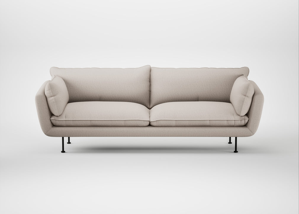 Allora 4 Seater Sofa Capelo Linen-Cotton Sesame / Black