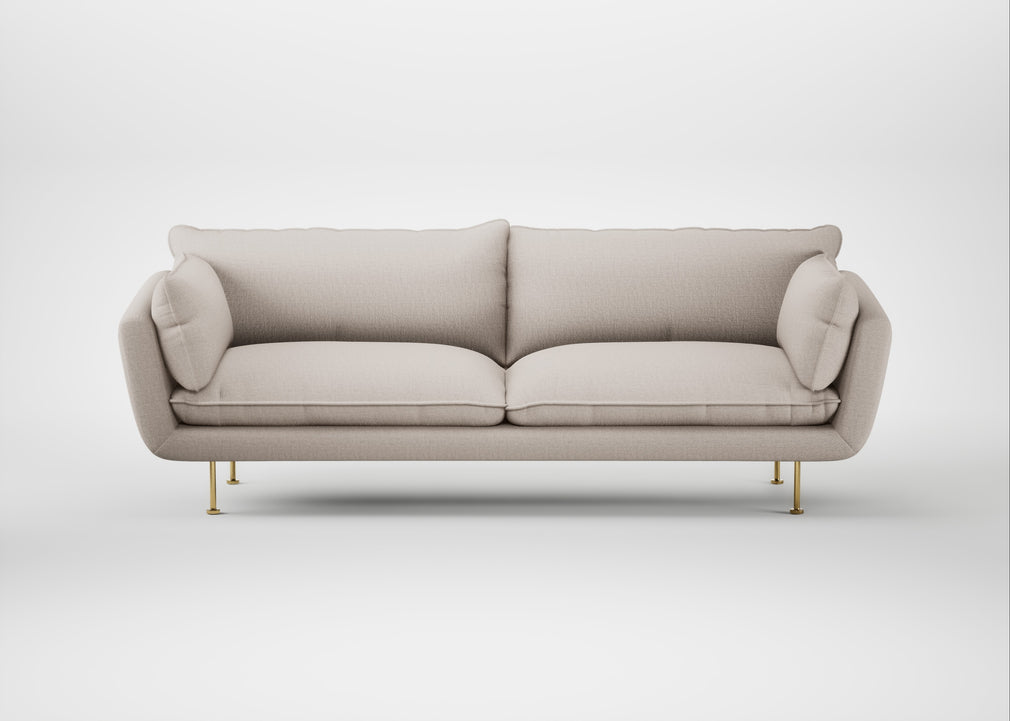 Allora 4 Seater Sofa Capelo Linen-Cotton Sesame / Brass