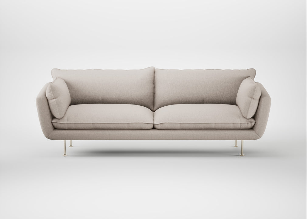 Allora 4 Seater Sofa Capelo Linen-Cotton Sesame / Stainless Steel