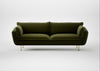 Allora 4 Seater Sofa Cotton Velvet Evergreen / Brass