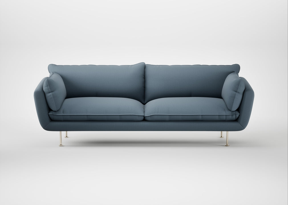 Allora 4 Seater Sofa Smart Cotton Linen Celestial / Stainless Steel