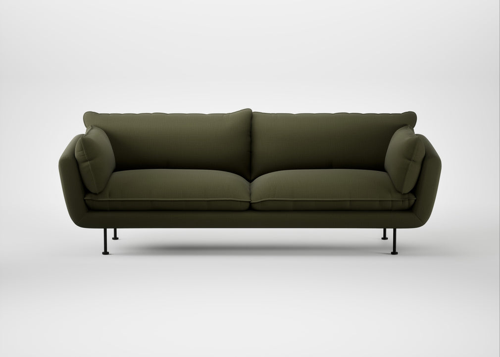 Allora 4 Seater Sofa Smart Cotton Linen Myrtle / Black