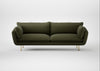Allora 4 Seater Sofa Smart Cotton Linen Myrtle / Brass