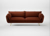 Allora 4 Seater Sofa Smart Cotton Linen Rust / Brass