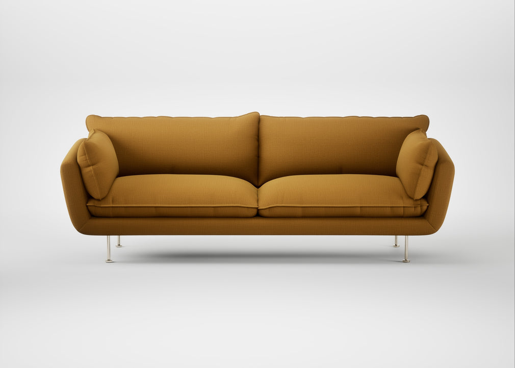 Allora 4 Seater Sofa Smart Cotton Linen Sahara / Stainless Steel