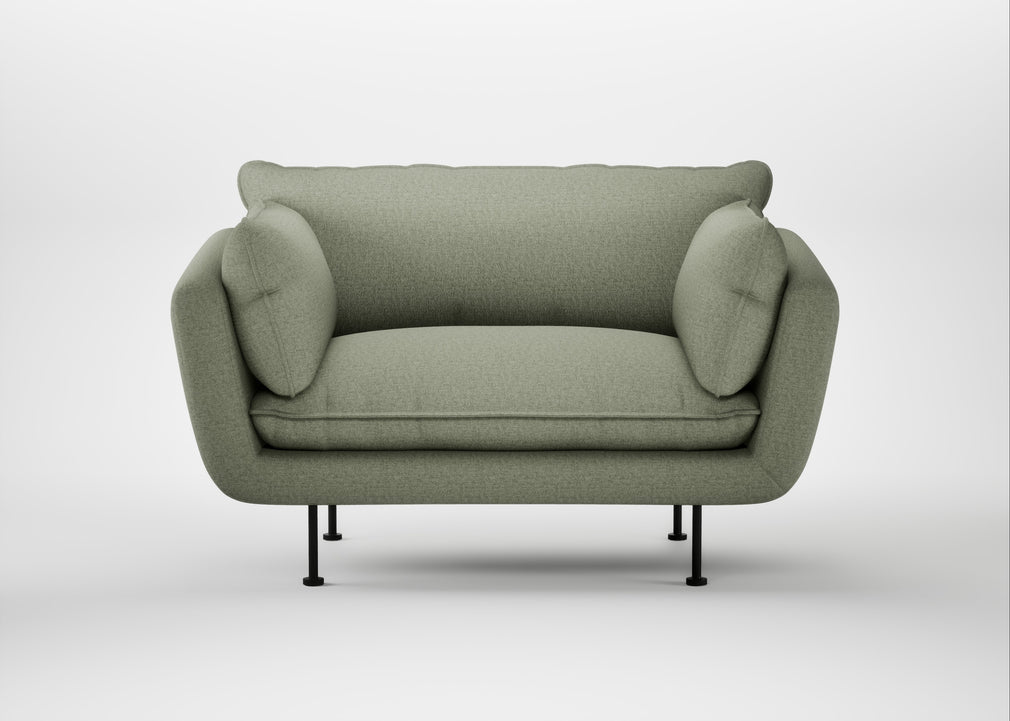 Allora Loveseat Capelo Linen-Cotton Sage / Black