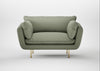 Allora Loveseat Capelo Linen-Cotton Sage / Brass