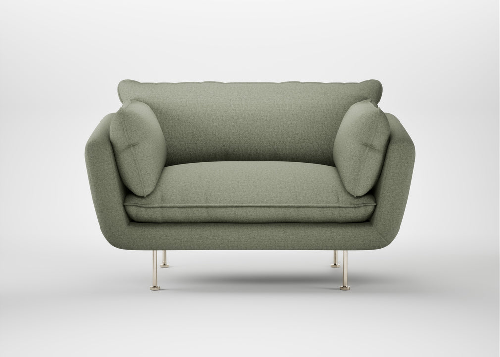 Allora Loveseat Capelo Linen-Cotton Sage / Stainless Steel
