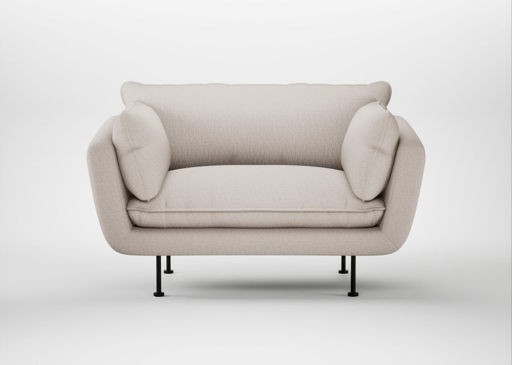 Allora Loveseat Capelo Linen-Cotton Sesame / Black