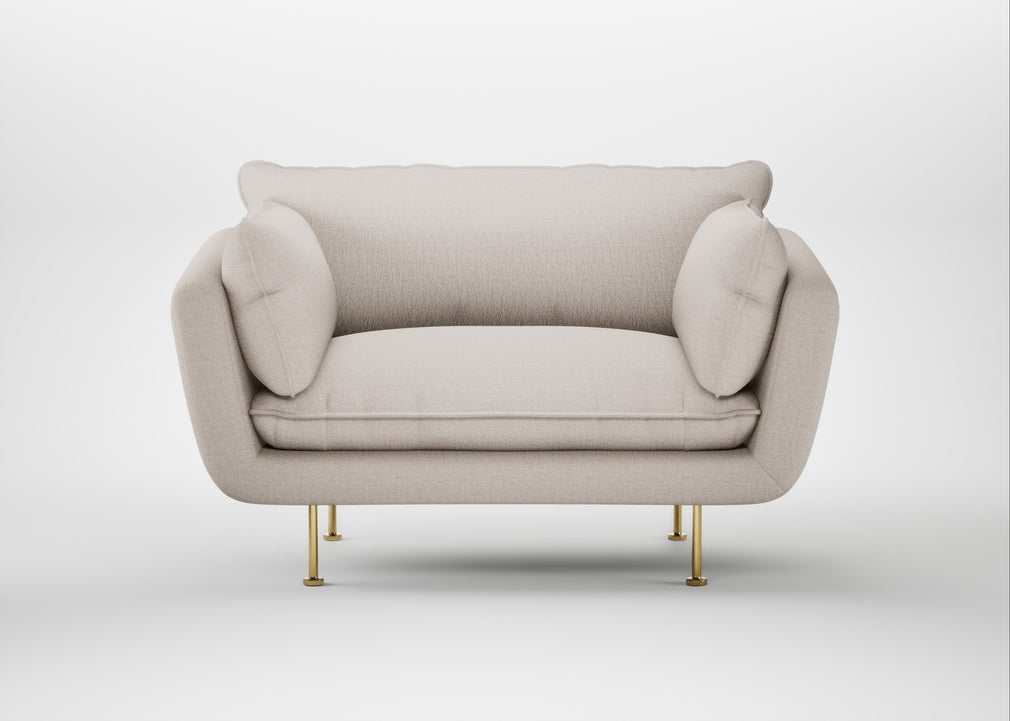 Allora Loveseat Capelo Linen-Cotton Sesame / Brass