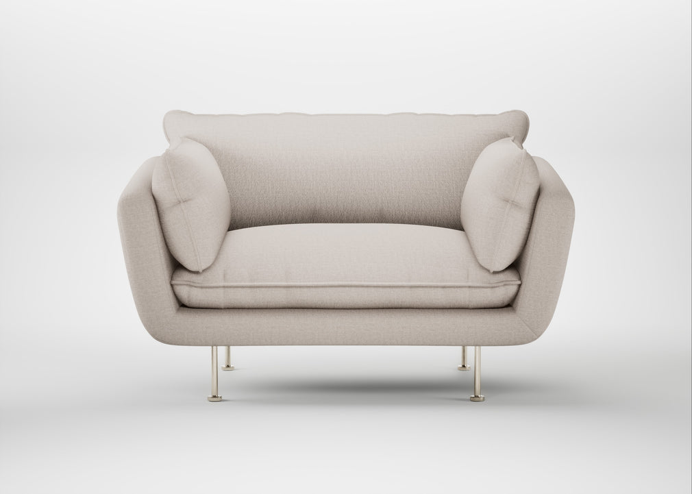 Allora Loveseat Capelo Linen-Cotton Sesame / Stainless Steel
