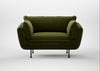 Allora Loveseat Cotton Velvet Evergreen / Black