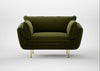 Allora Loveseat Cotton Velvet Evergreen / Brass