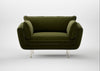 Allora Loveseat Cotton Velvet Evergreen / Stainless Steel