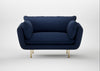 Allora Loveseat Smart Cotton Linen Indigo / Brass