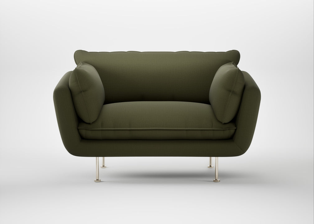 Allora Loveseat Smart Cotton Linen Myrtle / Stainless Steel