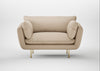 Allora Loveseat Smart Cotton Linen Rice / Brass
