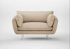 Allora Loveseat Smart Cotton Linen Rice / Stainless Steel