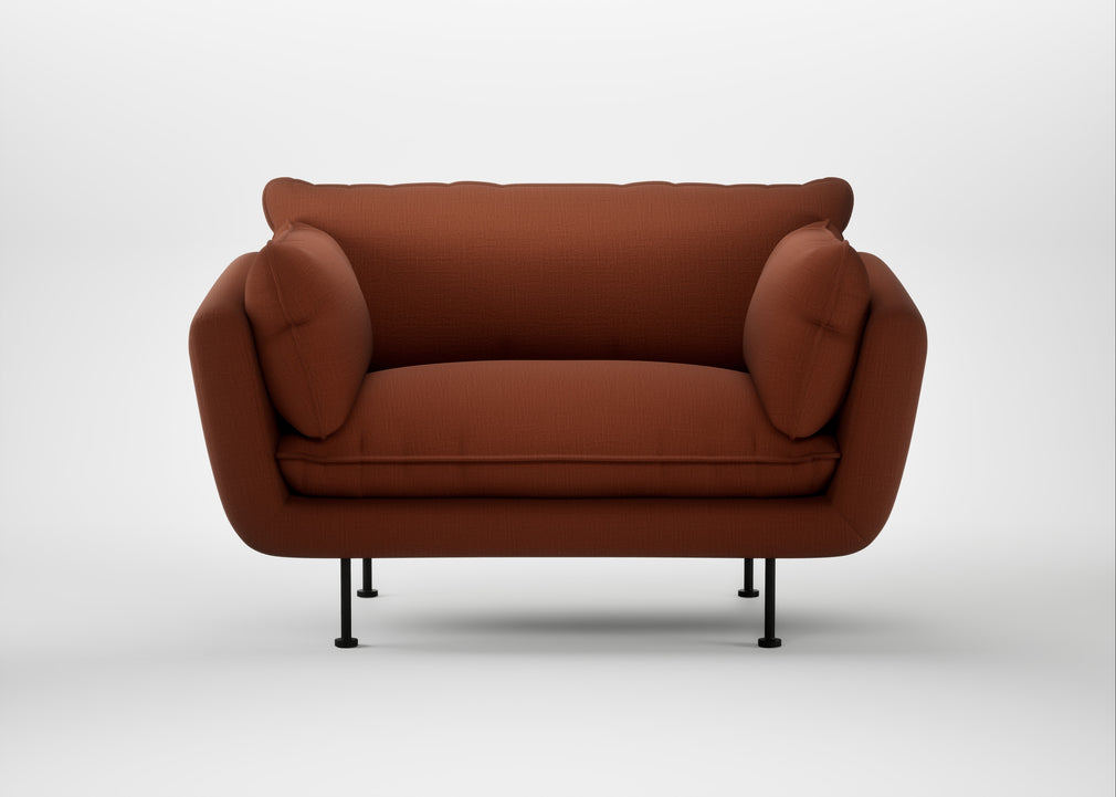Allora Loveseat Smart Cotton Linen Rust / Black