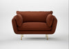 Allora Loveseat Smart Cotton Linen Rust / Brass