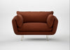 Allora Loveseat Smart Cotton Linen Rust / Stainless Steel
