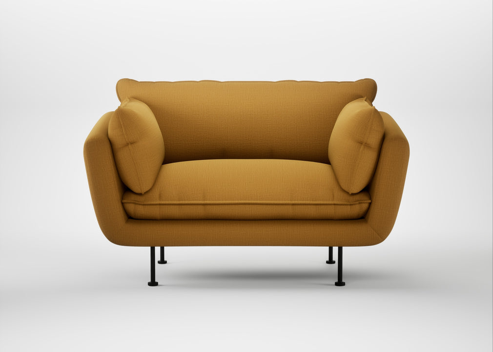 Allora Loveseat Smart Cotton Linen Sahara / Black