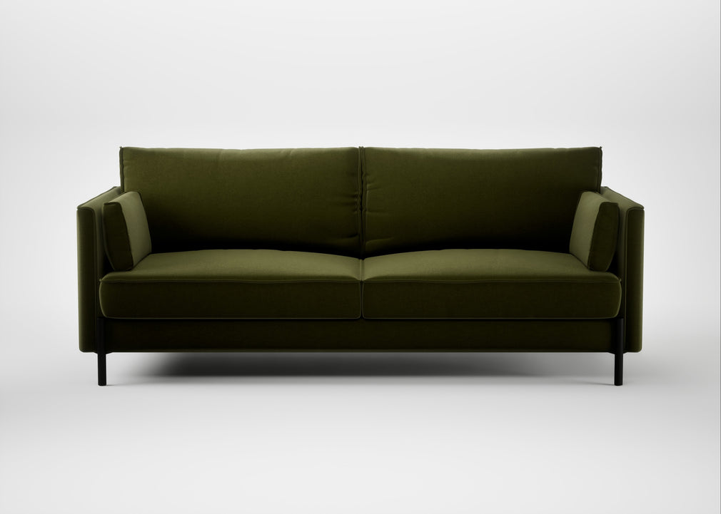 Tortona 3 Seater Sofa Cotton Velvet Evergreen