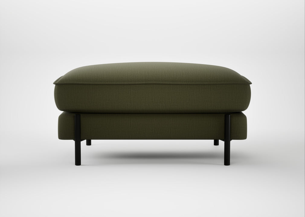 Tortona Footstool Smart Cotton Linen Myrtle
