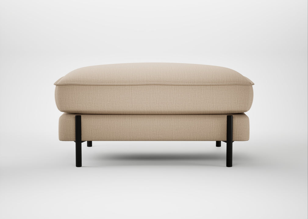 Tortona Footstool Smart Cotton Linen Rice