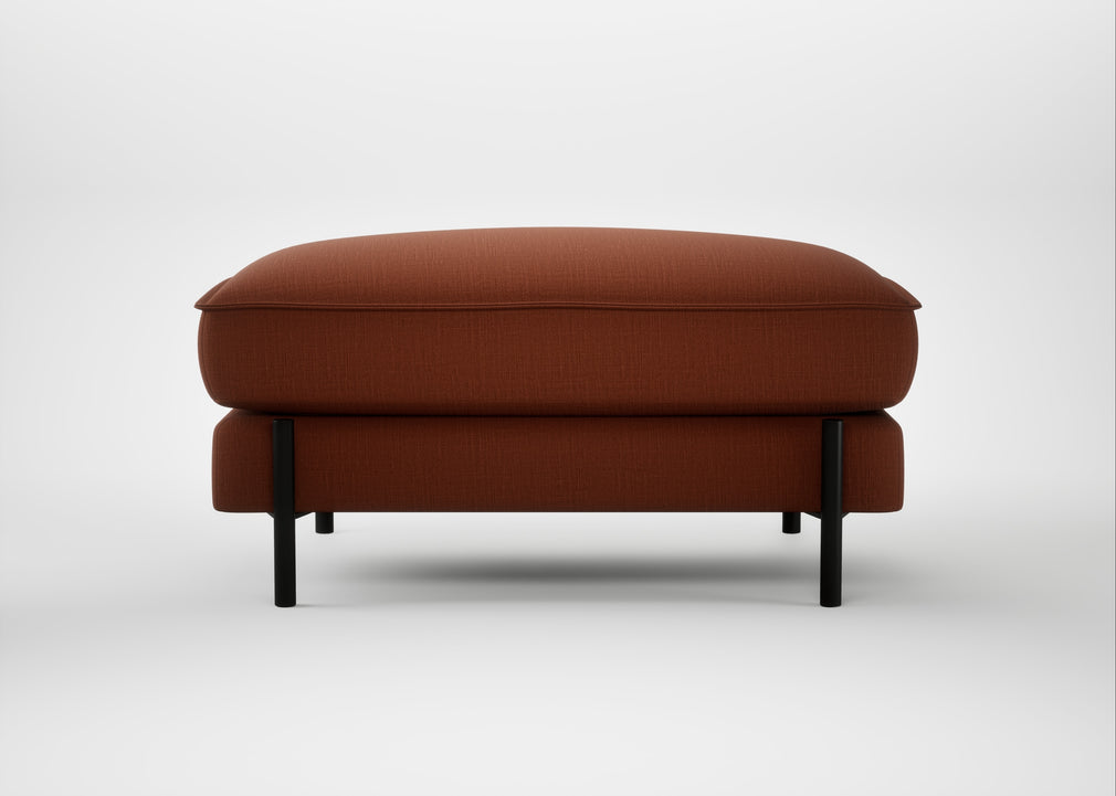 Tortona Footstool Smart Cotton Linen Rust