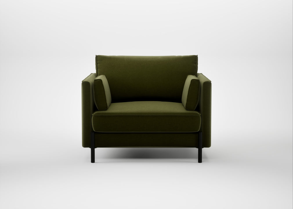 Tortona Armchair Cotton Velvet Evergreen