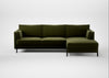 Tortona Right Hand Facing Corner Chaise Cotton Velvet Evergreen