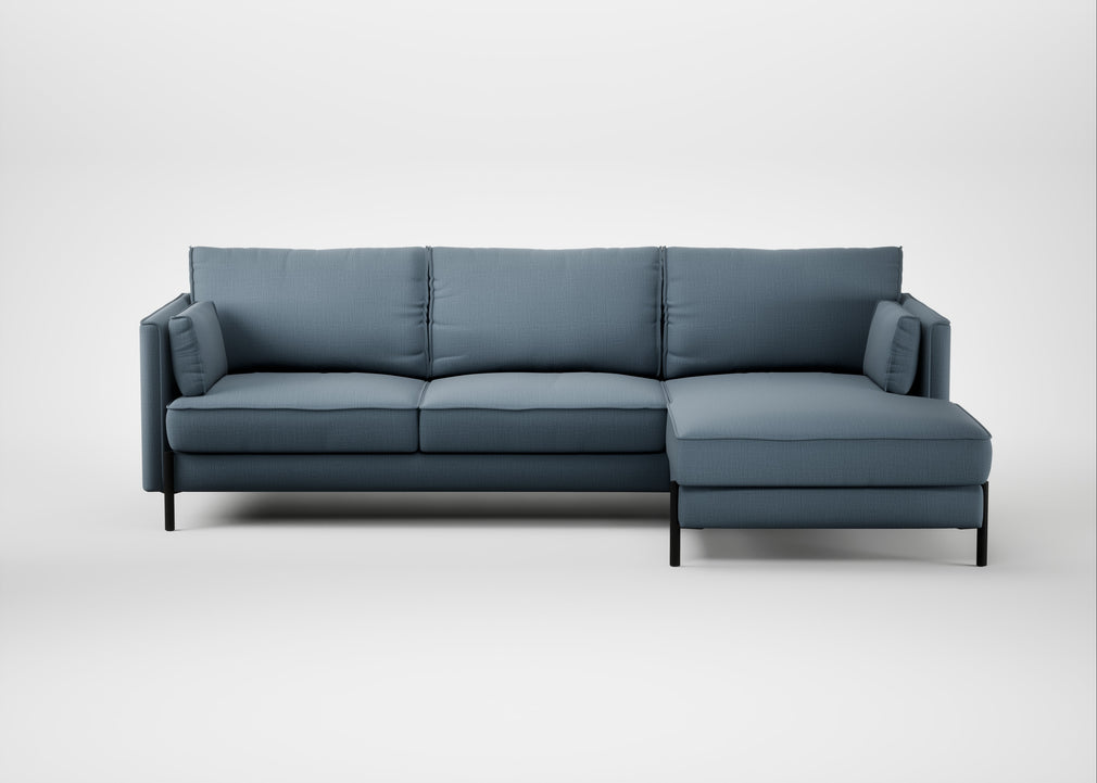 Tortona Right Hand Facing Corner Chaise Smart Cotton Linen Celestial