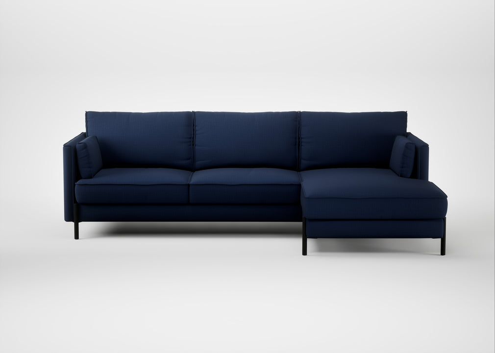 Tortona Right Hand Facing Corner Chaise Smart Cotton Linen Indigo