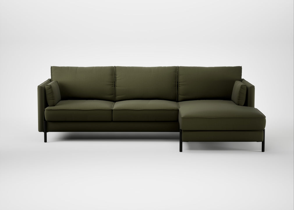 Tortona Right Hand Facing Corner Chaise Smart Cotton Linen Myrtle
