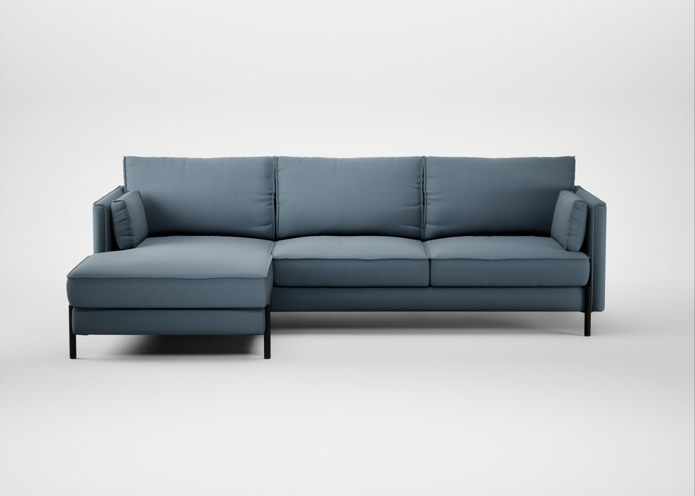 Tortona Left Hand Facing Corner Chaise Smart Cotton Linen Celestial