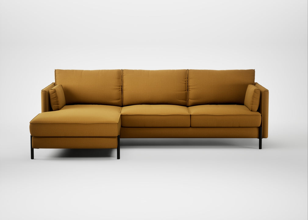 Tortona Left Hand Facing Corner Chaise Smart Cotton Linen Sahara