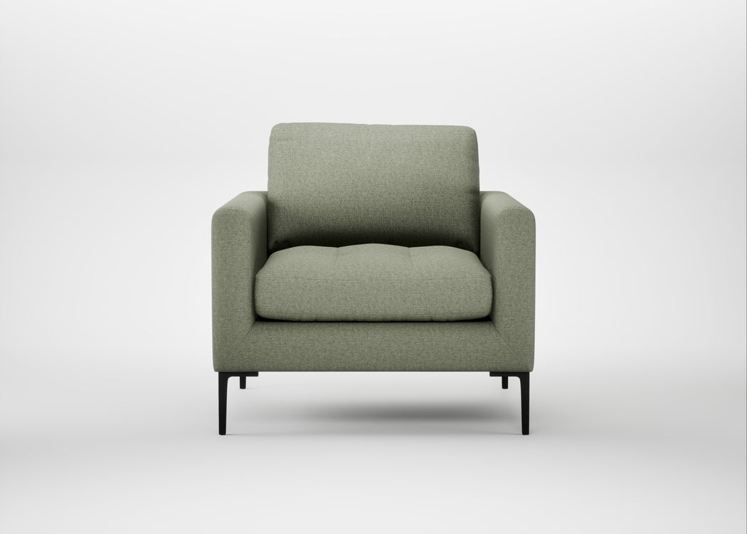 Eton Armchair Capelo Linen-Cotton Sage / Black