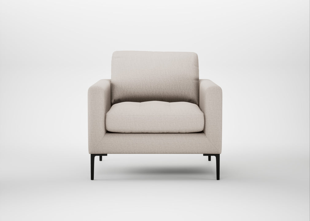 Eton Armchair Capelo Linen-Cotton Sesame / Black