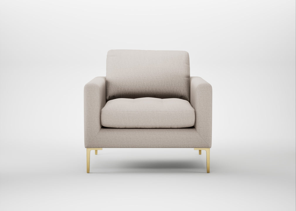 Eton Armchair Capelo Linen-Cotton Sesame / Brass