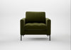 Eton Armchair Cotton Velvet Evergreen / Black
