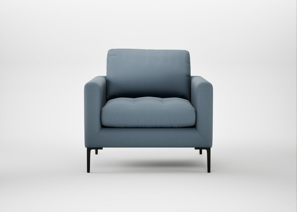 Eton Armchair Smart Cotton Linen Celestial / Black