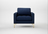 Eton Armchair Smart Cotton Linen Celestial / Brass