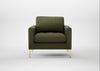 Eton Armchair Smart Cotton Linen Indigo / Brass