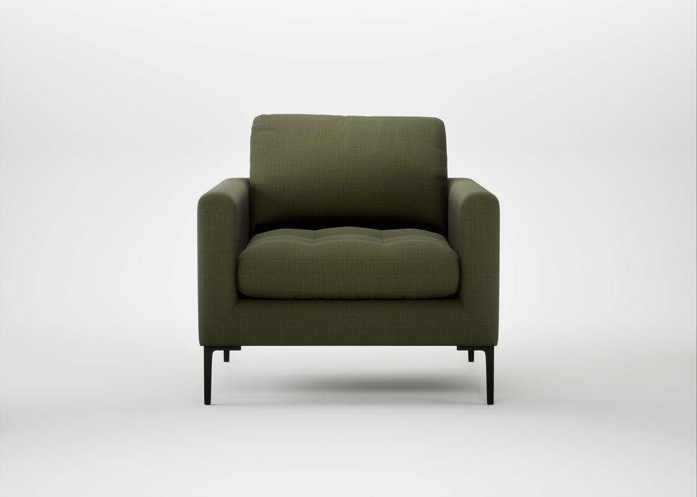 Eton Armchair Smart Cotton Linen Myrtle / Black