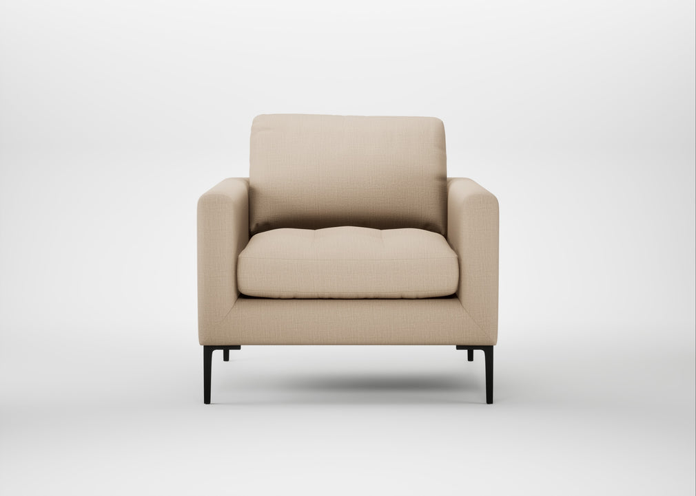 Eton Armchair Smart Cotton Linen Rice / Black