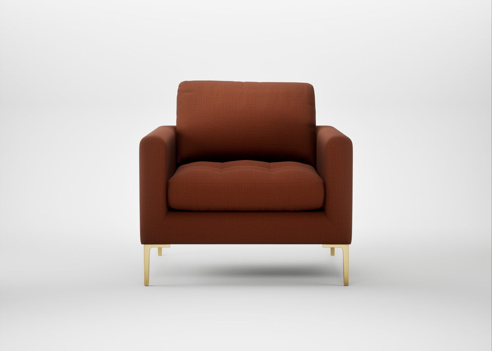 Eton Armchair Smart Cotton Linen Rice / Brass