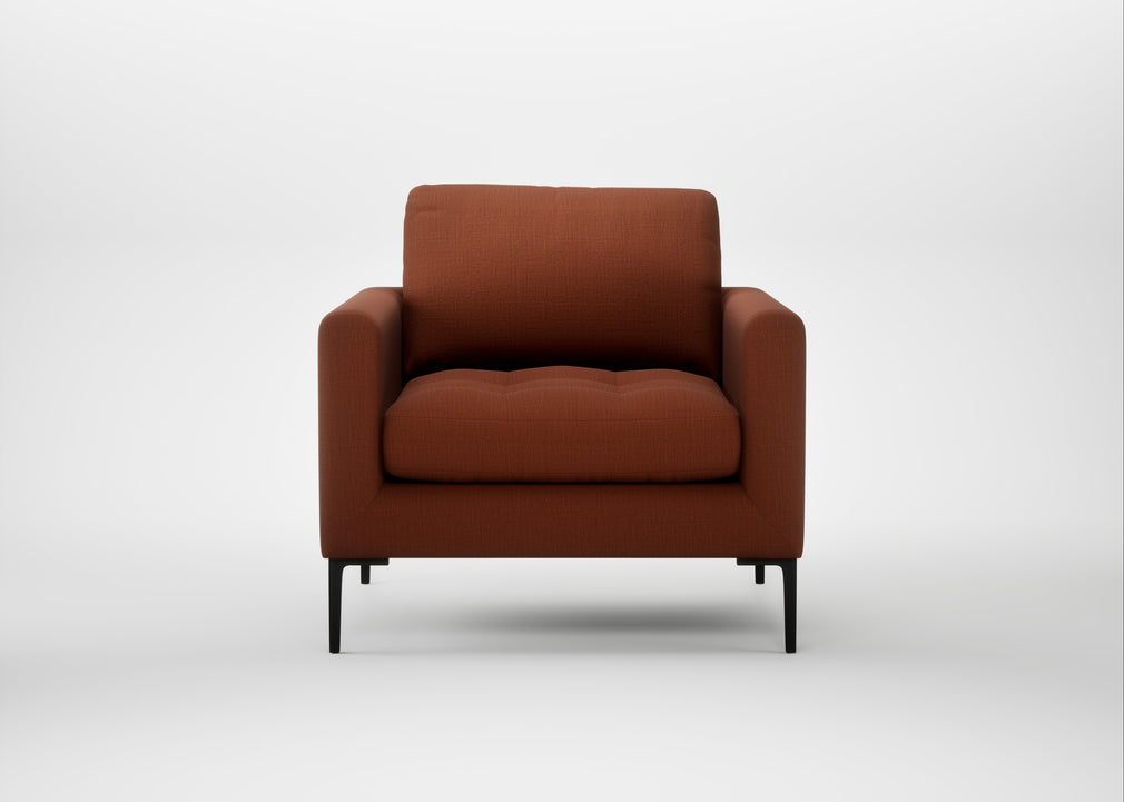 Eton Armchair Smart Cotton Linen Rust / Black